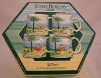 Sakura Paul Brent SUNNY HOLIDAY Set of 4 Coffee Mugs NEW